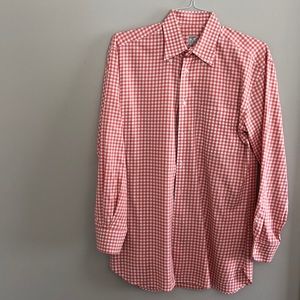 Peter Millar Orange Checker Men’s Button Down